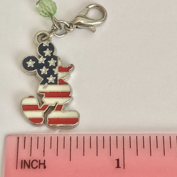 Vintage Disney Patriotic Mickey Mouse US American Flag Clip On Charm Zipper Pull - Picture 6 of 7